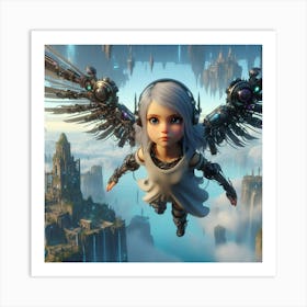 Girl With Wings 2 Art Print