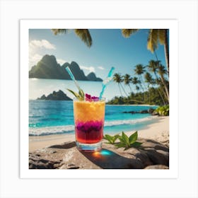 Tropical Drink On The Beach 4 Art Print