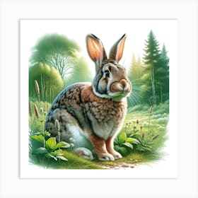 Rabbit In The Woods Art Print