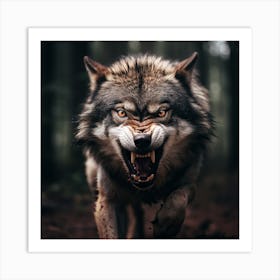 Wolf In The Woods 7 Art Print