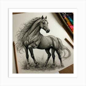 Horse Drawing 3 Art Print