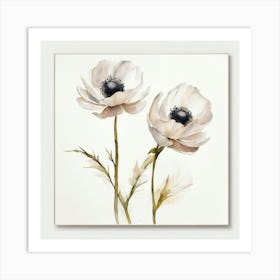 Illustration of delicate flowers on a white background 3 Art Print