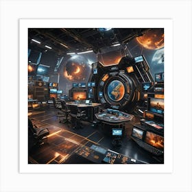 Futuristic Office 8 Art Print