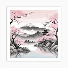 Albedobase Xl T Shirt Design Japanese Style Mountain In Front 0 (1) Art Print