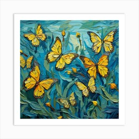 Yellow Butterflies Art Print