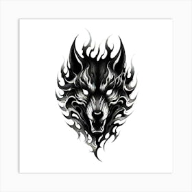 Wolf Head Tattoo 17 Art Print