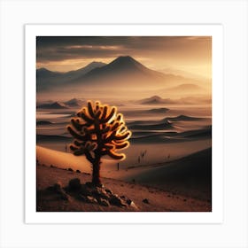 Cactus In The Desert 1 Art Print