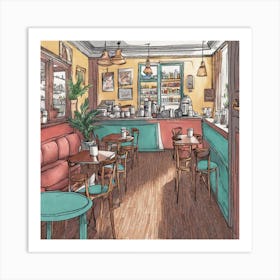 Cafe Interior 1 Art Print