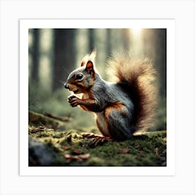 Squirrel In The Forest 62 Art Print