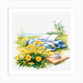 Flowers In A Field Art Print