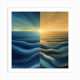 Sunrise Over The Ocean 1 Art Print