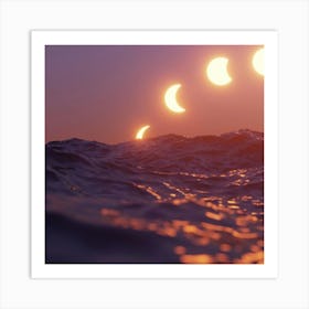 Sunset Over The Ocean 1 Art Print