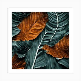 Abstract Tropical Leaves Art Print