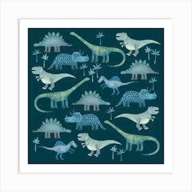 Dinosaurs Dark Art Print