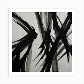 Abstract Black And White Painting 10 Art Print