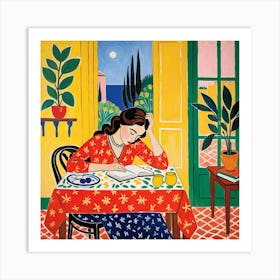 Woman Reading A Book 21 Art Print