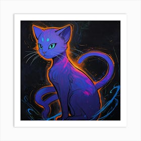 Purple Cat Art Print