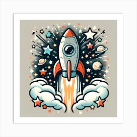 Space Rocket 1 Art Print