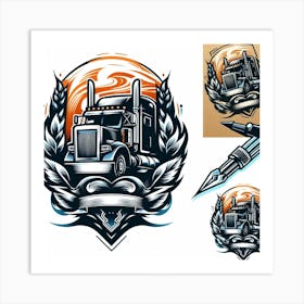 Truck Tattoo Design Art Print