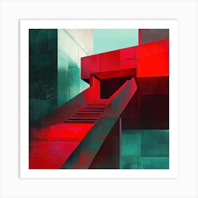 Red Stairs Art Print