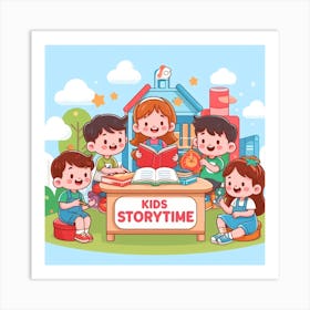 Kids Storytime Art Print