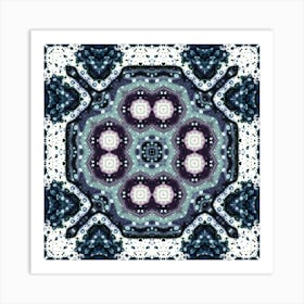 The Pattern Is White And Blue Art Print