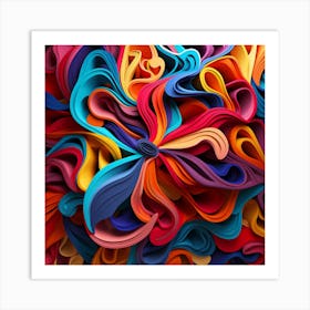 Abstract Colorful Paper Art Art Print