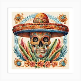 Day Of The Dead Skull 78 Art Print