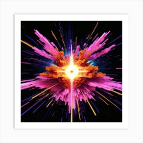 Plasma Explosion Glitch Art 9 Art Print