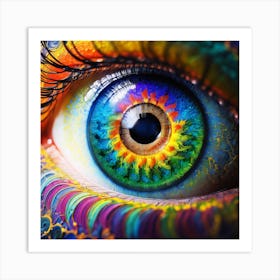 Multi Colored Fractal Eye Art Print