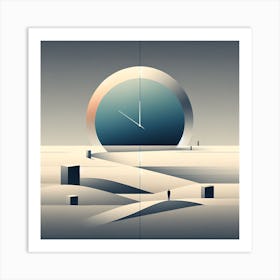 Clocks In The Desert Art Print