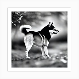 Black And White Dog 1 Art Print