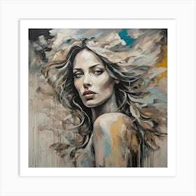 Woman In The Wind Art Print