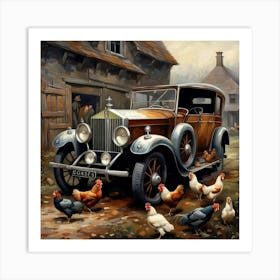 A Rolls Royce to keep chicken in Art Print