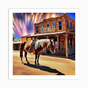 Horse In The Old West Art Print