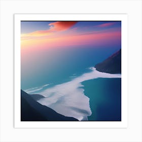 Sunset Over The Ocean Art Print