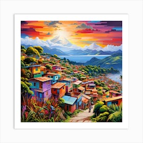 Sunset In Colombia Art Print