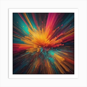 Color Explosion 1, an abstract AI art piece that bursts with vibrant hues and creates an uplifting atmosphere. Generated with AI,Art style_Landscape,CFG Scale_3,Step Scale_50. Art Print