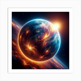 Earth In Space Art Print