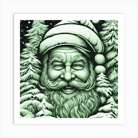 Green Santa Art Print