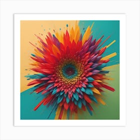 Flower Color Explosion Art Print