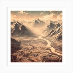 Abstract Mountain Landscape Art Print