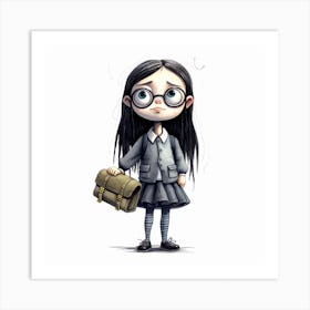 Girl With Glasses 1 Art Print