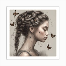 Butterfly Girl 1 Art Print