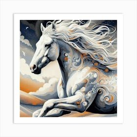 White Horse Art Print