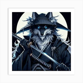 Wolf Samurai Art Print