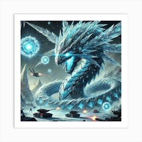 A Sci Fi Themed Scene Showcasing The Yin Ice Serpe Crystalline Armor 1 Art Print