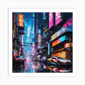 Neon City 14 Art Print
