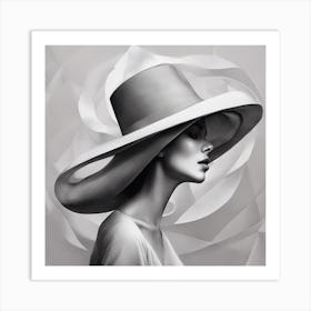 Portrait Of A Woman In A Hat 1 Art Print