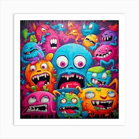 Monsters Graffiti Art for wall decor 2 Art Print